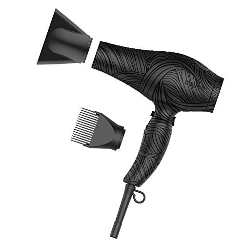 Front. DORLUKFU - Conair The Curl Collective 1875 Watt Ionic Ceramic Hair Dryer, Black, 18".