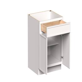 Boyel Living - 27-in W x 34.5-in H x 24-in D Slim Shaker RTA Kitchen Base Cabinet with Soft-Close - Snow White