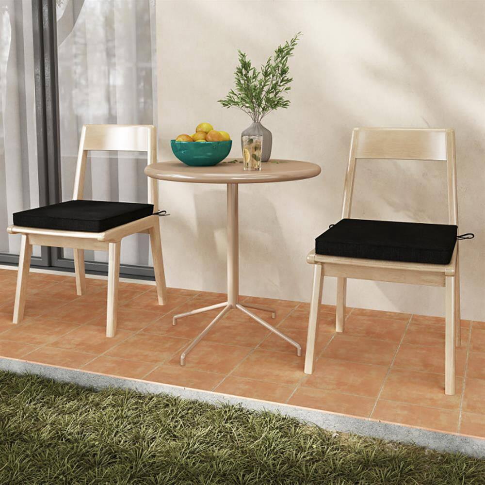 Left. Kadyn - Patio Chair Cushions Outdoor Chair PadsOutdoor Chair Cushion Set of 2 Waterproof FadeResistant Olefin Seat CushionsBlack - Black.