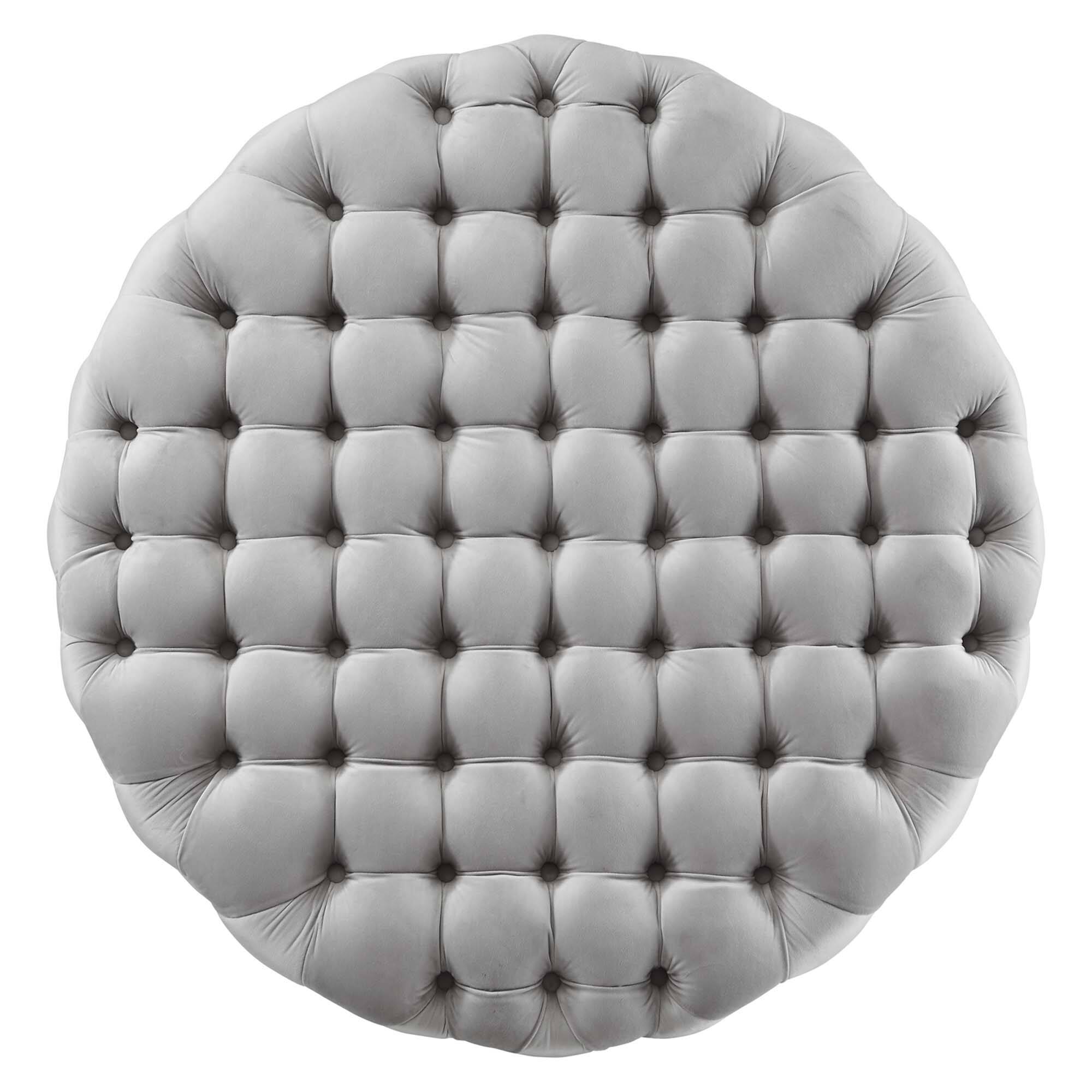 Alt View 2. Modway - Amour Tufted Button Large Round Performance Velvet Ottoman by Modway - EEI-5469-LGR.