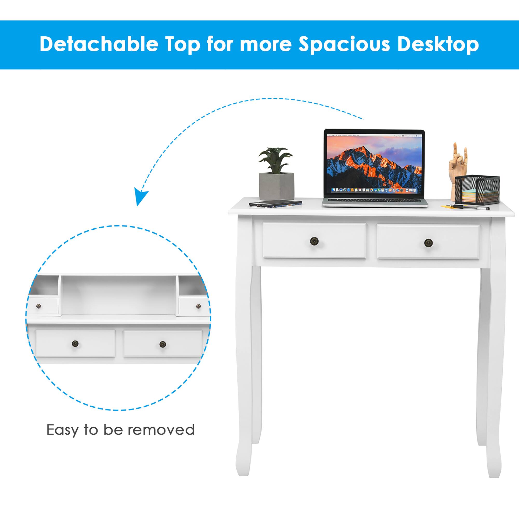 Detachable Top for more Spacious Desktop

Easy to be removed