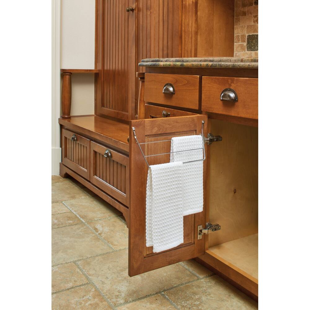 Alt View 2. Rev-A-Shelf - Rev-A-Shelf Kitchen & Bathroom Undersink Door Mount Towel Bar, Chrome, 563-32 C - Silver.