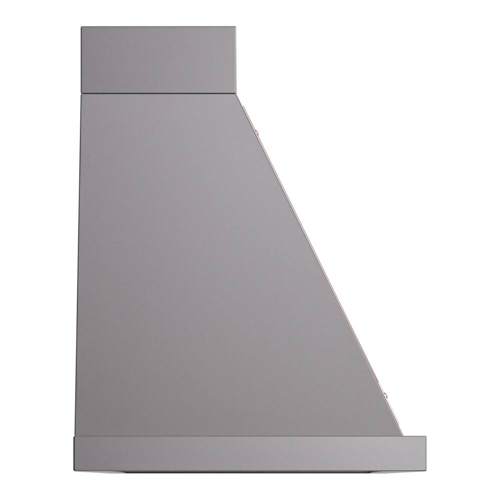 Alt View 2. ILVE - ILVE Nostalgie II Series 48 in. Noblesse Wall Mount Range Hood with 850 CFM (Copper Trim) - Graphite Matte.