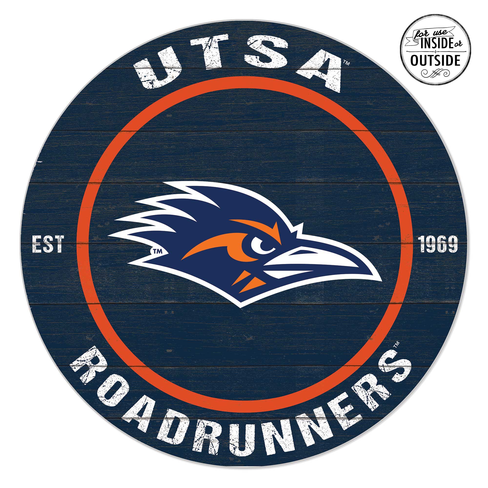 Jardine - UTSA Roadrunners 20'' x 20'' Indoor/Outdoor Team Color Circle Sign - Navy