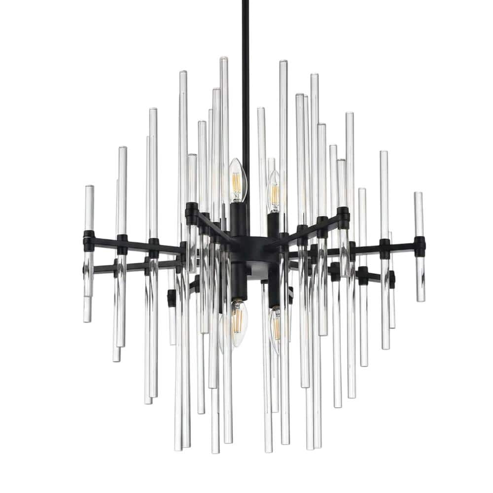 Elegant Lighting - Sienna 23 inch crystal rod pendant in - Black price history on PriceWatchPro