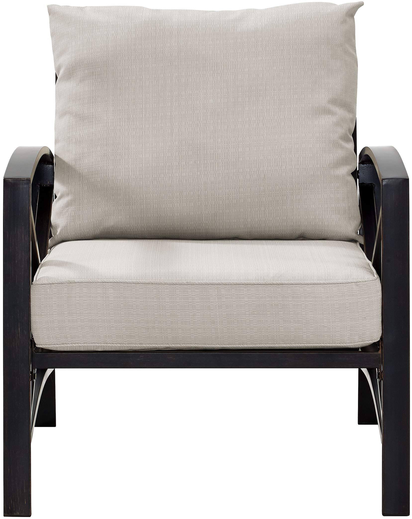 Angle. Crosley Furniture - Kaplan Outdoor Chair - Oatmeal.