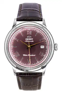 Orient - Classic Leather Strap Dial Automatic RA-AC0026R Men's Watch - Bordeaux