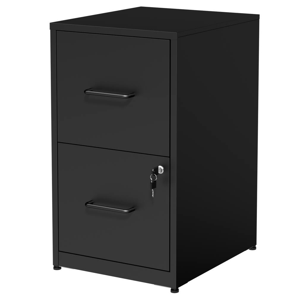 Alt View 8. Loheer - Loheer 2 Drawer Lockable Metal File Cabinet Vertical Under Desk Steel Filing Cabinet with Anti-Tip Kit Black.