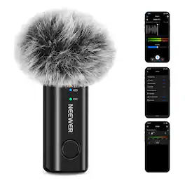 Neewer - KM23B Wireless Lav Mic, Bluetooth App Control, 8Hr Battery, Noise Cancel