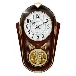 FC Design - 17.5"H Brown Classic Pendulum Wall Clock - Timeless Charm - Multicolor