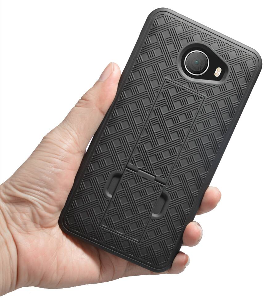 Alt View 5. Nakedcellphone - Case with Stand and Belt Clip Holster for Jitterbug Smart2 - Black.