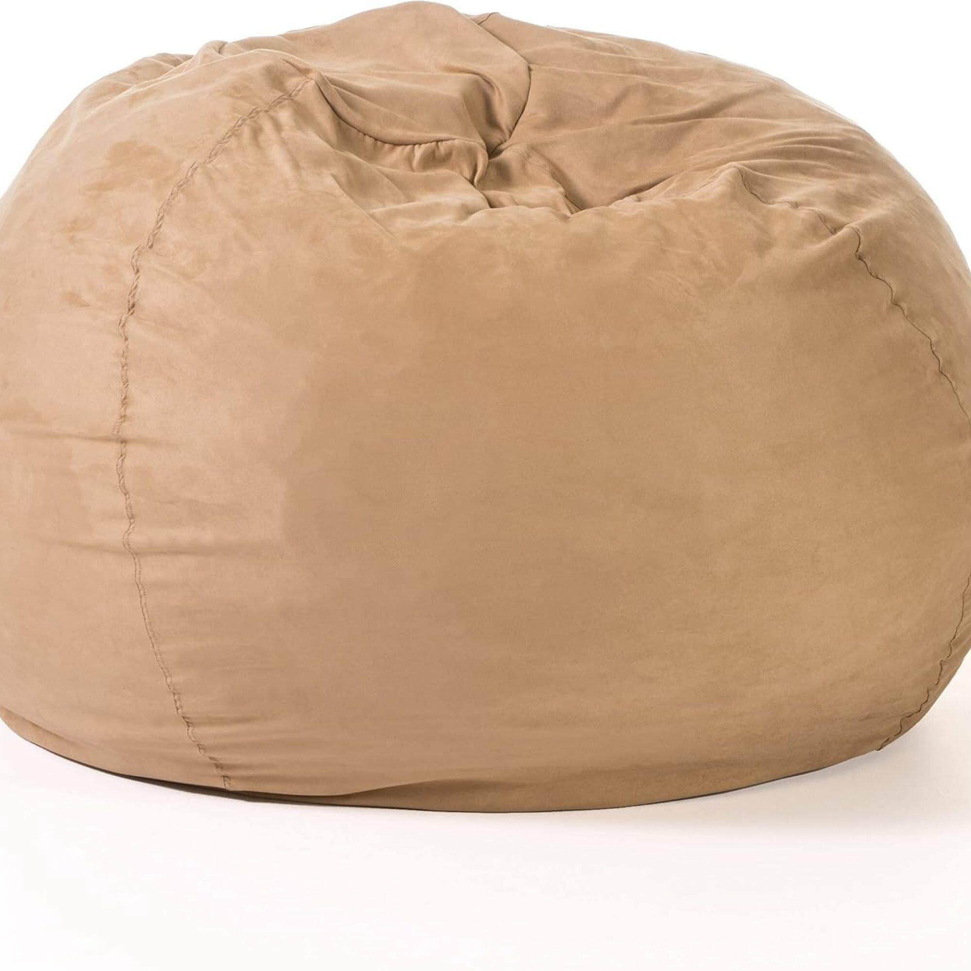 Back. GOODSILO - Spacious High-Density Shredded Foam Bean Bag Chair with Removable Soft Cover for Ultimate Relaxation - Tuscany.