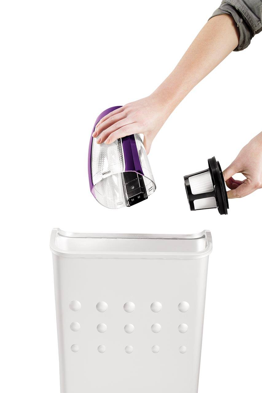 Angle. BISSELL - Pet Hair Eraser Lithium Ion Hand Vacuum - GrapeVine Purple & Black Accents.