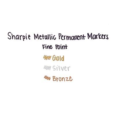 Sharpie Metallic Permanent Markers  
Fine Point  

- #MM Gold  
- #WW Silver  
- #MM Bronze