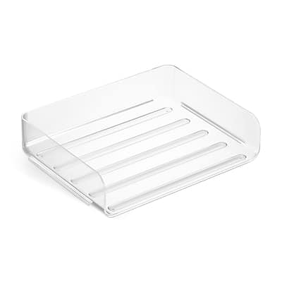 TRU RED - Side Load Stackable Plastic Letter Tray - Clear
