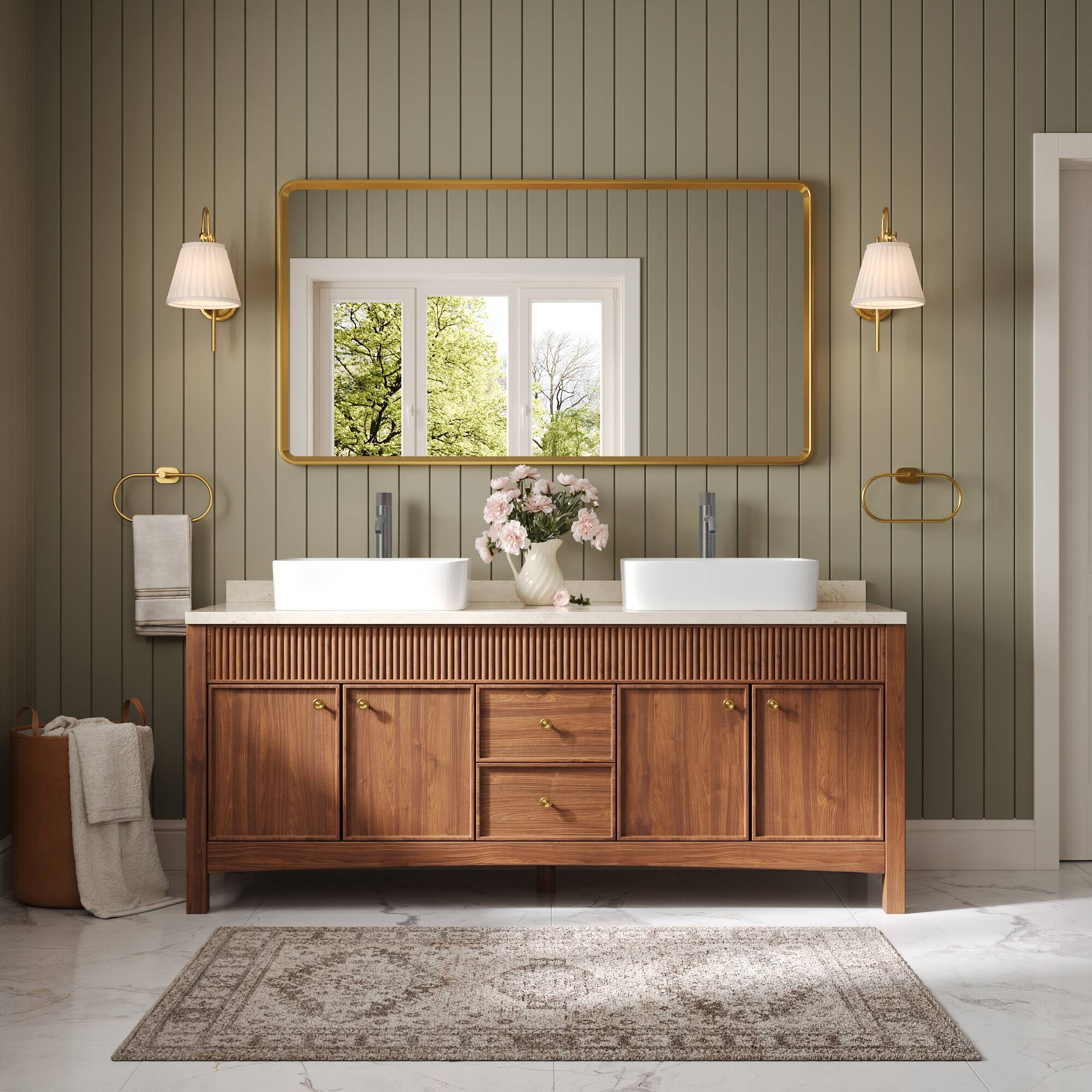 Angle. GRANDJOY - 12 Inch Single Handle Vessel Bathroom Faucet with Pop-Up Drain, 1.0 GPM Mid-Arc Spout - Brushed Nickel.