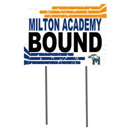 Jardine - Milton Academy Mustangs 18" x 24" Bound Yard Sign - White