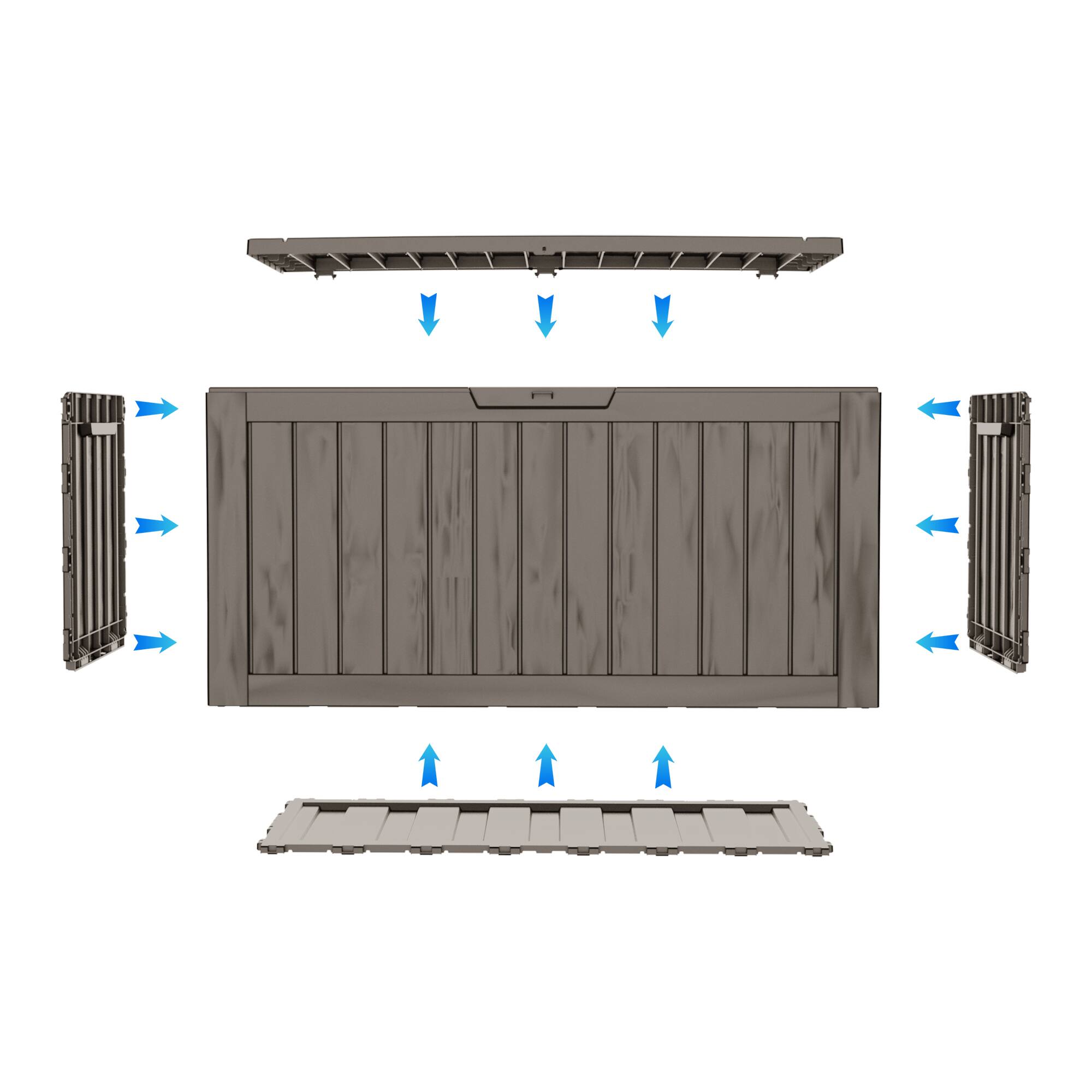 Alt View 4. Yardgrace - 85 Gallon Outdoor Storage Box, Resin Waterproof UV-Resistant Deck Box, Reinforced Stability for Patio, Garden - Brown.