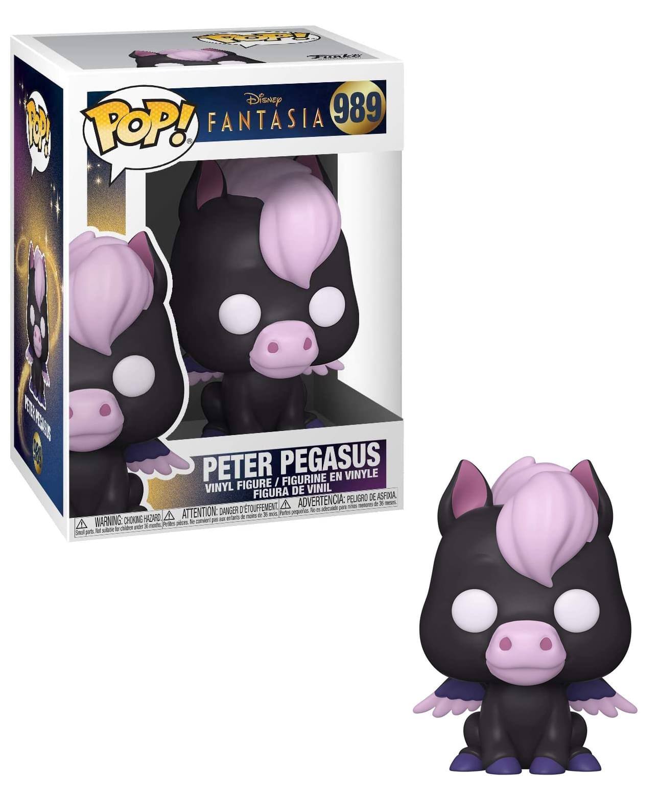 **Disney POP! Fantasia 989**

**Peter Pegasus**

**Vinyl Figure / Figurine en Vinyle / Figura de Vinil**

**Warning: Choking Hazard - Small parts. Not for children under 3 years.**

**Attention: Danger d'étouffement - Petits morceaux. Ne convient pas aux enfants de moins de 3 ans.**

**Advertencia: Peligro de asfixia - Piezas pequeñas. No es adecuado para niños menores de 3 años.**

**Seal pack - Lot soudé - Paquete sellado**