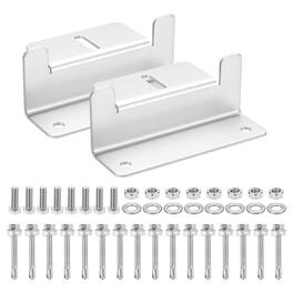 Unique Bargains - 2 Set Aluminum Solar Panel Z Bracket Mounting Kit with Screws for RV Roof/Cabin - White