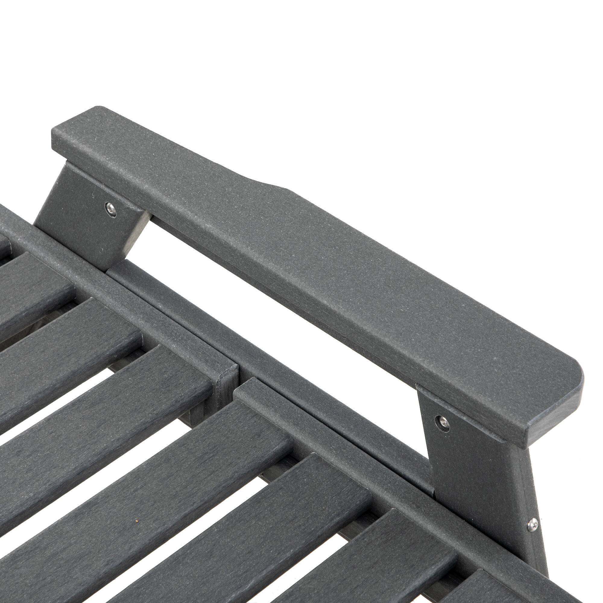 Alt View 8. Outsunny - Outdoor Chaise Lounge Chair, Waterproof Pool Furniture with Reclining Adjustable Backrest & Wheels for Beach, Tanning - Light Gray.