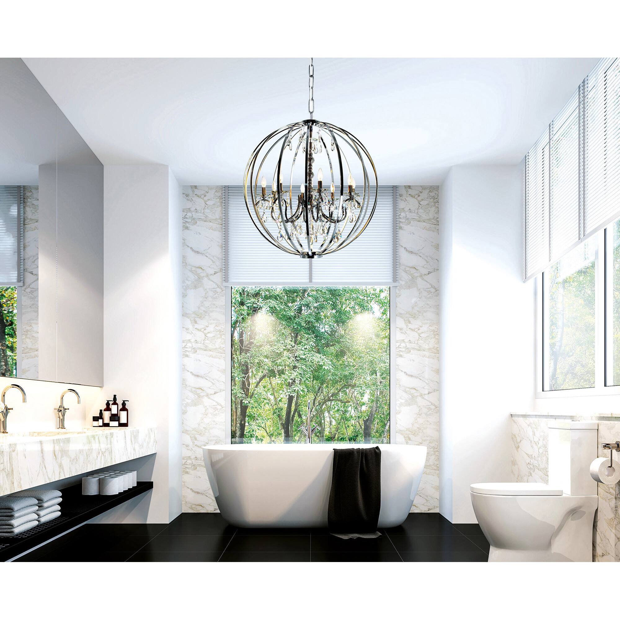 Alt View 2. CWI Lighting - Abia 8 Light Up Chandelier With Chrome Finish - Chrome.