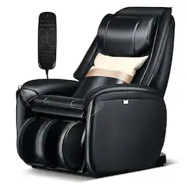 Costway - Massage Chair Full Body SL Track Zero Gravity with Pillow Reversible Footrest Heat - Black
