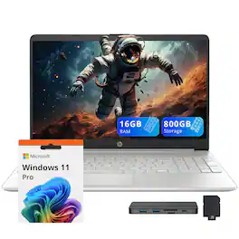 HP - 15.6" FHD Anti-Glare Laptop,Intel i3-1215U,16GB RAM,512GB SSD+288GB Docking Station,Intel UHD Graphics,Win 11 Pro - Silver