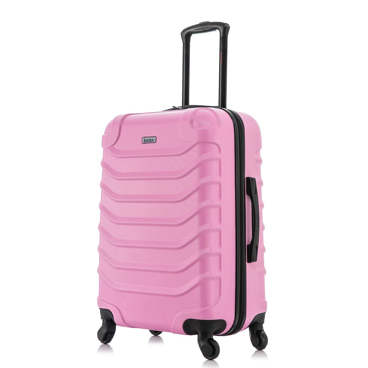 Front. InUSA - Endurance Lightweight Hardside Spinner Luggage 24" - Pink.
