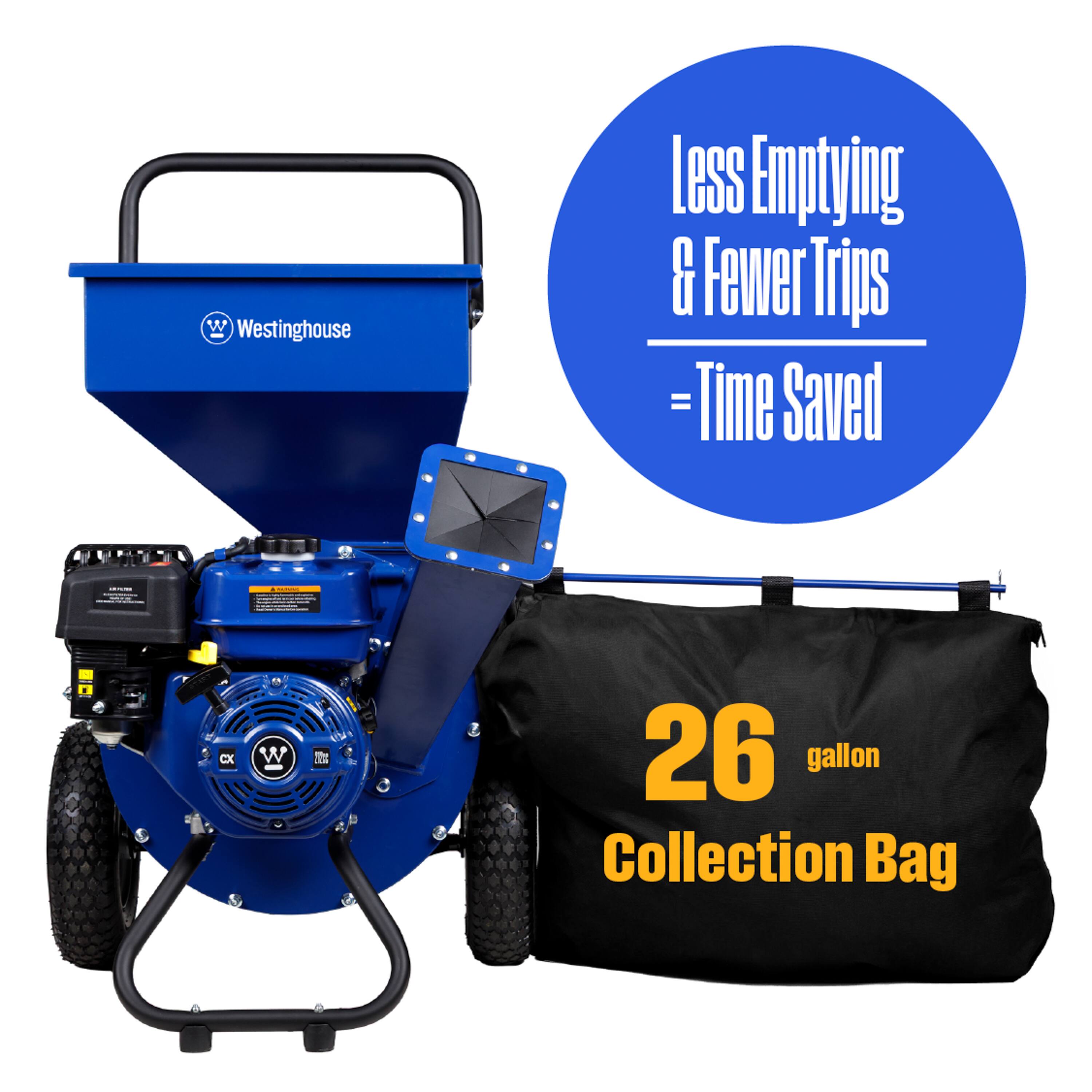 Less Emptying & Fewer Trips = Time Saved

26 gallon Collection Bag
