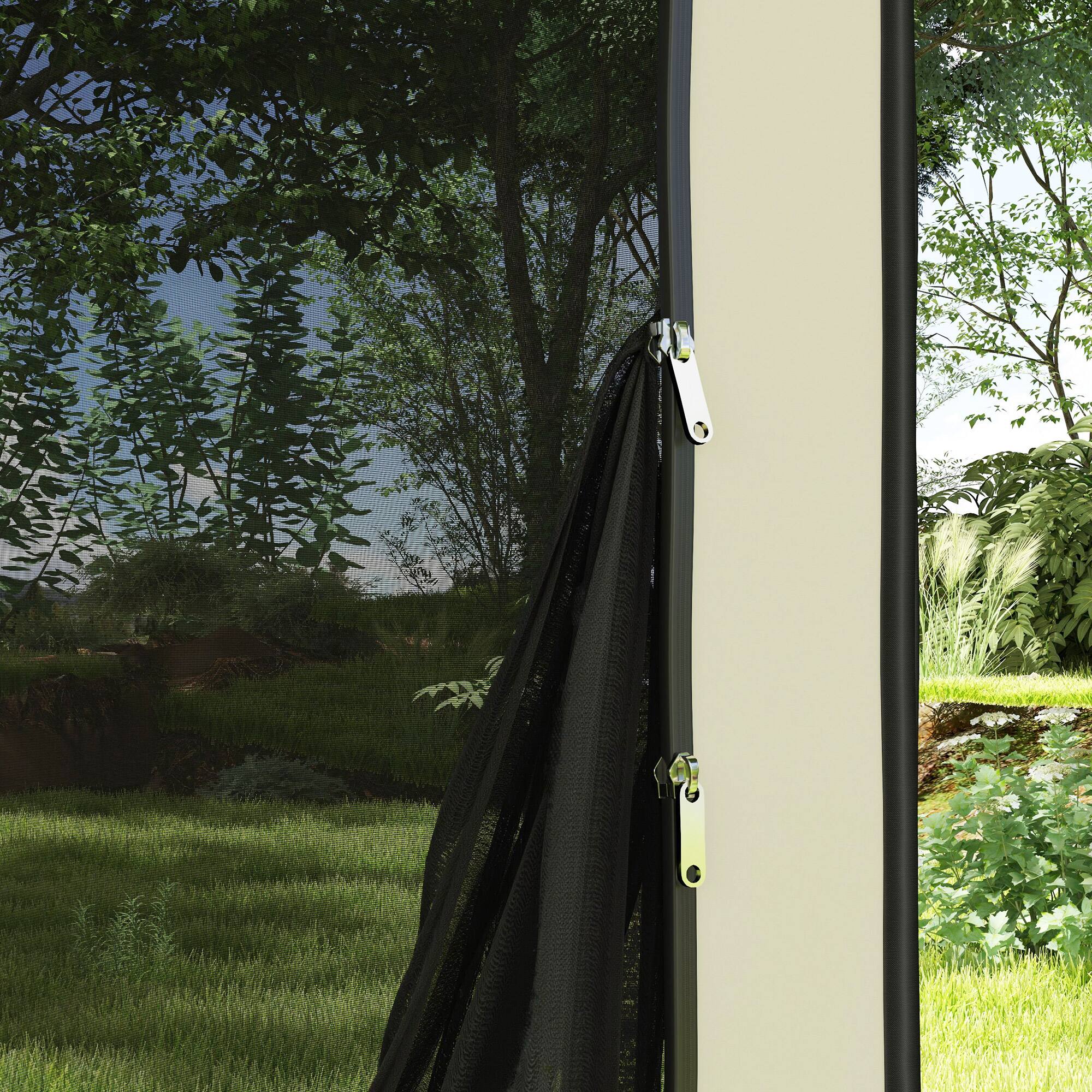 Alt View 7. Outsunny - 6 x 6ft Pop Up Screen Tent, Portable Camping Gazebo Canopy Screen House with UPF50+ Oxford Cloth and Carry Bag - Beige.