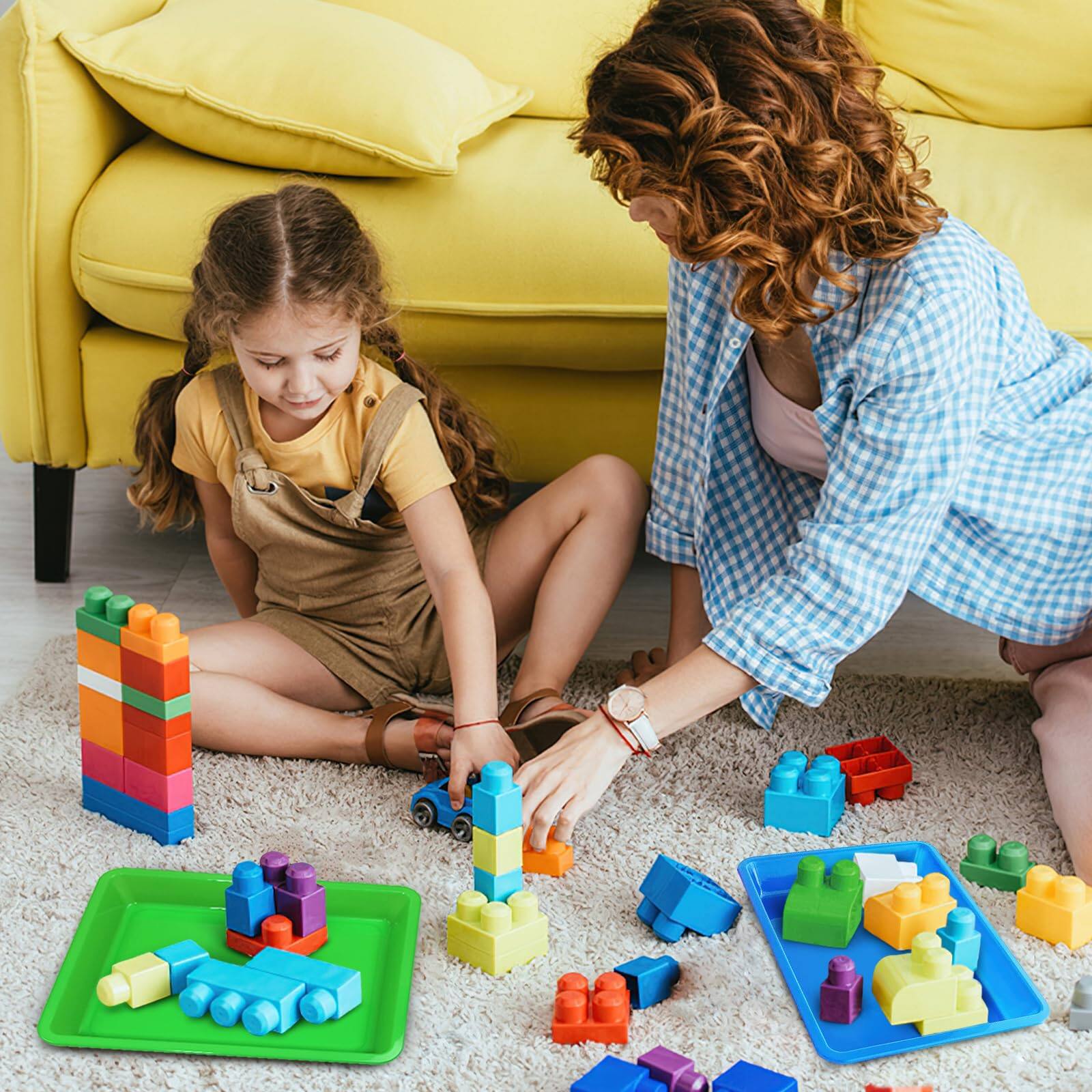 Alt View 5. Paradigms Interiors - 24 Plastic Art Trays 11 X 8 In Multicolor Activity Craft Organizer Serving Tray For Diy Projects Painting B... - 10pcs.