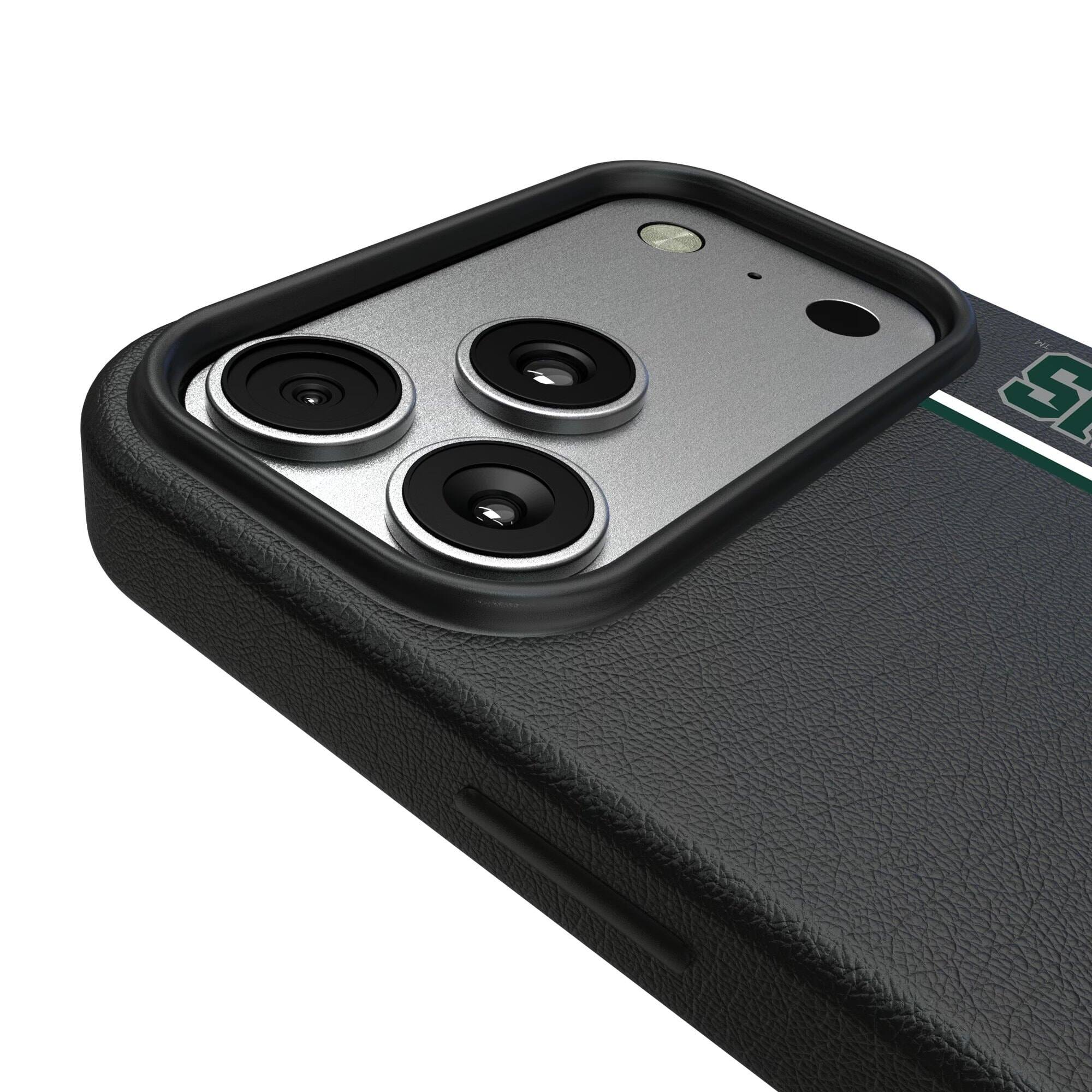 Alt View 2. Keyscaper - Michigan State Spartans iPhone Magnetic Bump Case - 15 Pro Max - Black.