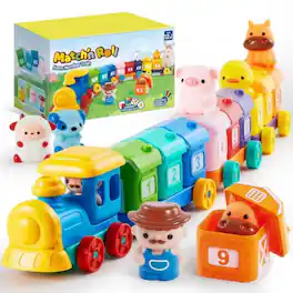 Joyfy - Learning Toy Counting, Matching & Sorting Montessori Learning Farm Train Birthday Gift for for Toddlers 1 2 3 Years