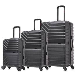 InUSA - Aurum lightweight hardside spinner 3 Piece Luggage Set 20"/24"/28" - Black