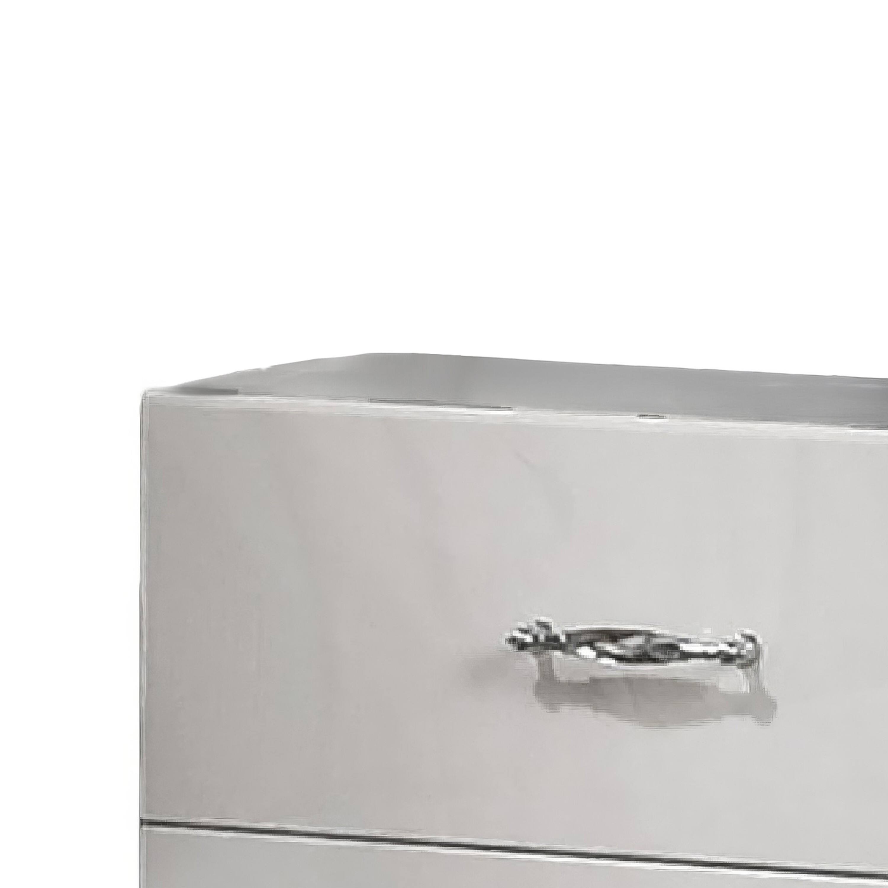 Back. Manhattan Lane - Soha Nightstand, 2 Drawers, Acrylic Handles - White, Chrome.