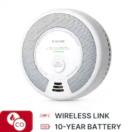 X-SENSE - 10-Year Battery Wireless Interconnected Smoke and CO Alarm with Photoelectric Sensor and LED Light 1 Pack