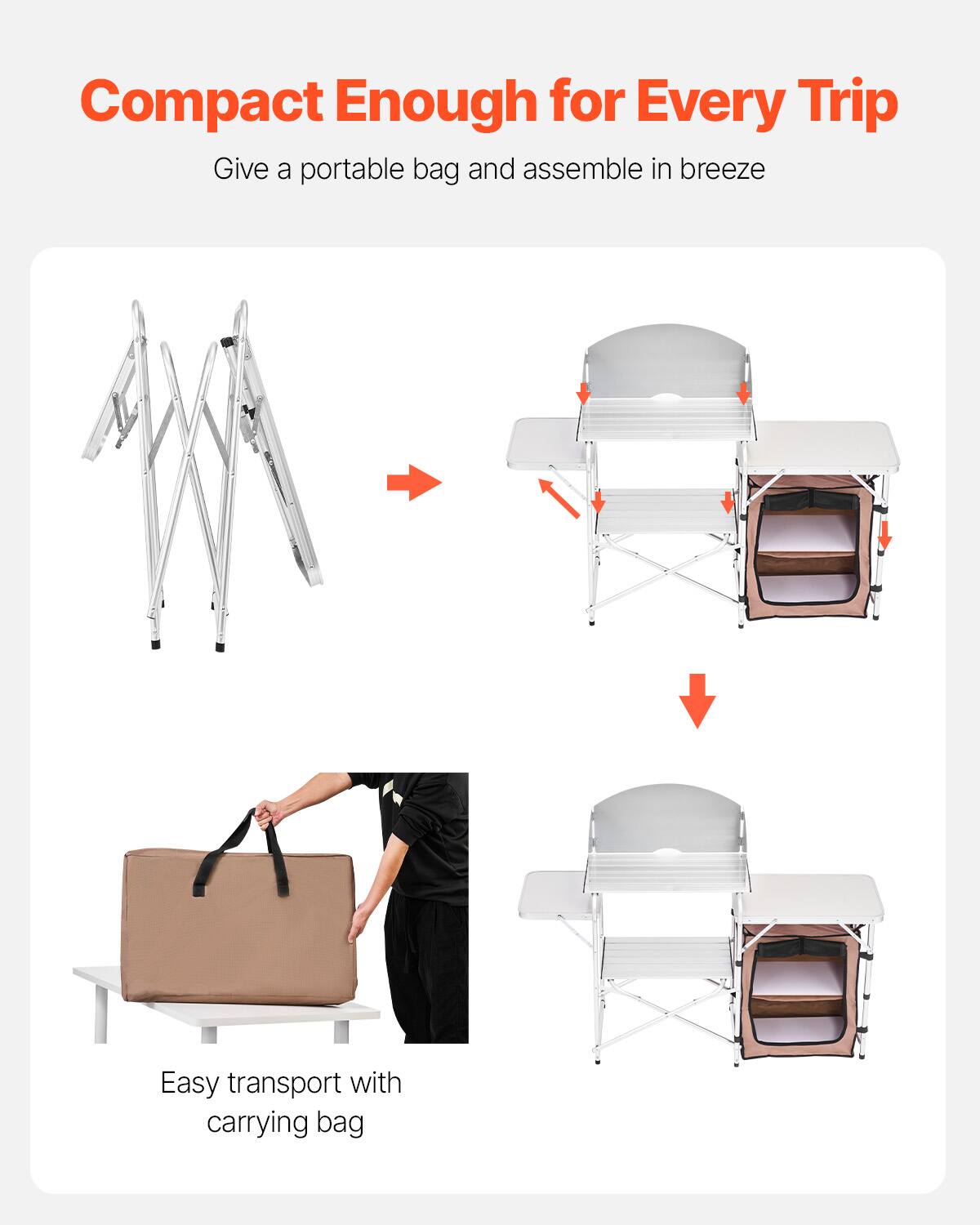Compact Enough for Every Trip
Give a portable bag and assemble in breeze
Easy transport with carrying bag