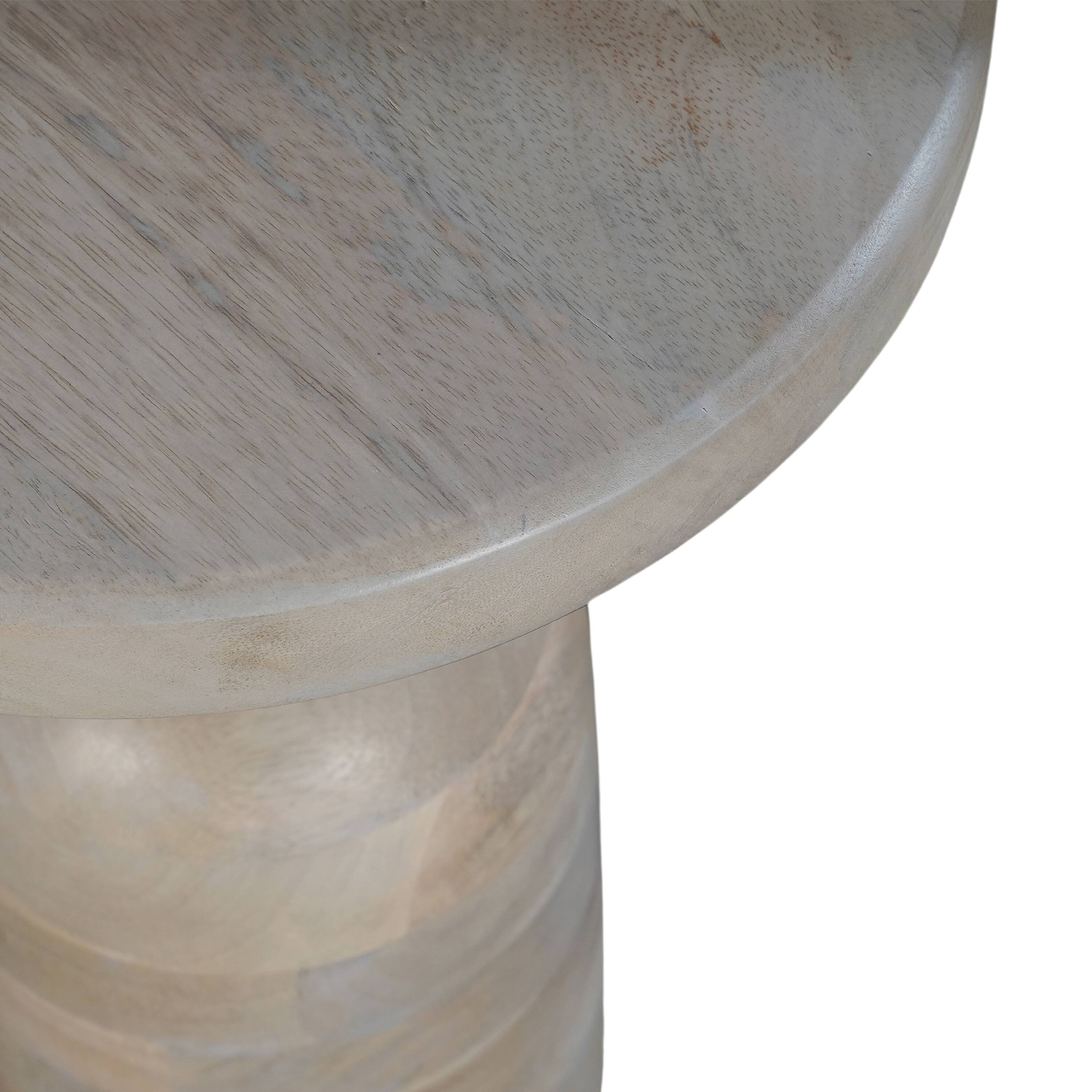 Alt View 2. Manhattan Lane - Tia 12 Inch Round Side End Table, Turned Pedestal Base - Natural Brown, Beige.