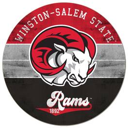 Jardine - Winston-Salem State Rams 20'' x 20'' Retro Logo Circle Sign - Red