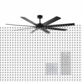 LUCKY ONE - 72" Industrial Ceiling Fan No Light Remote 8 Blades 6-Speed DC Motor - Black