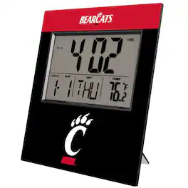 Keyscaper - Cincinnati Bearcats Color Block Digital Desk Clock - Multicolor