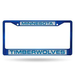 Rico Industries - Minnesota Timberwolves NBA Blue Painted Metal Laser Cut License Plate Frame - Multi