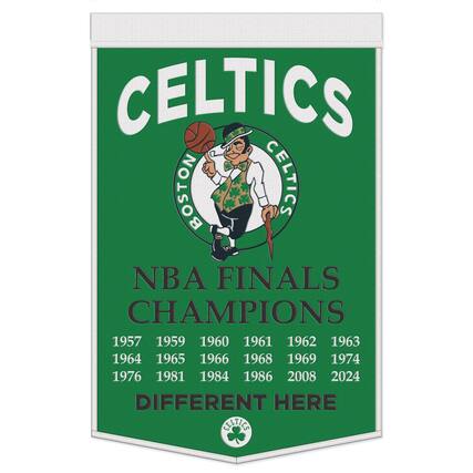 CELTICS
BOSTON CELTICS
NBA FINALS CHAMPIONS
1957 1959 1960 1961 1962 1963 1964 1965 1966 1968 1969 1974 1976 1981 1984 1986 2008 2024
DIFFERENT HERE