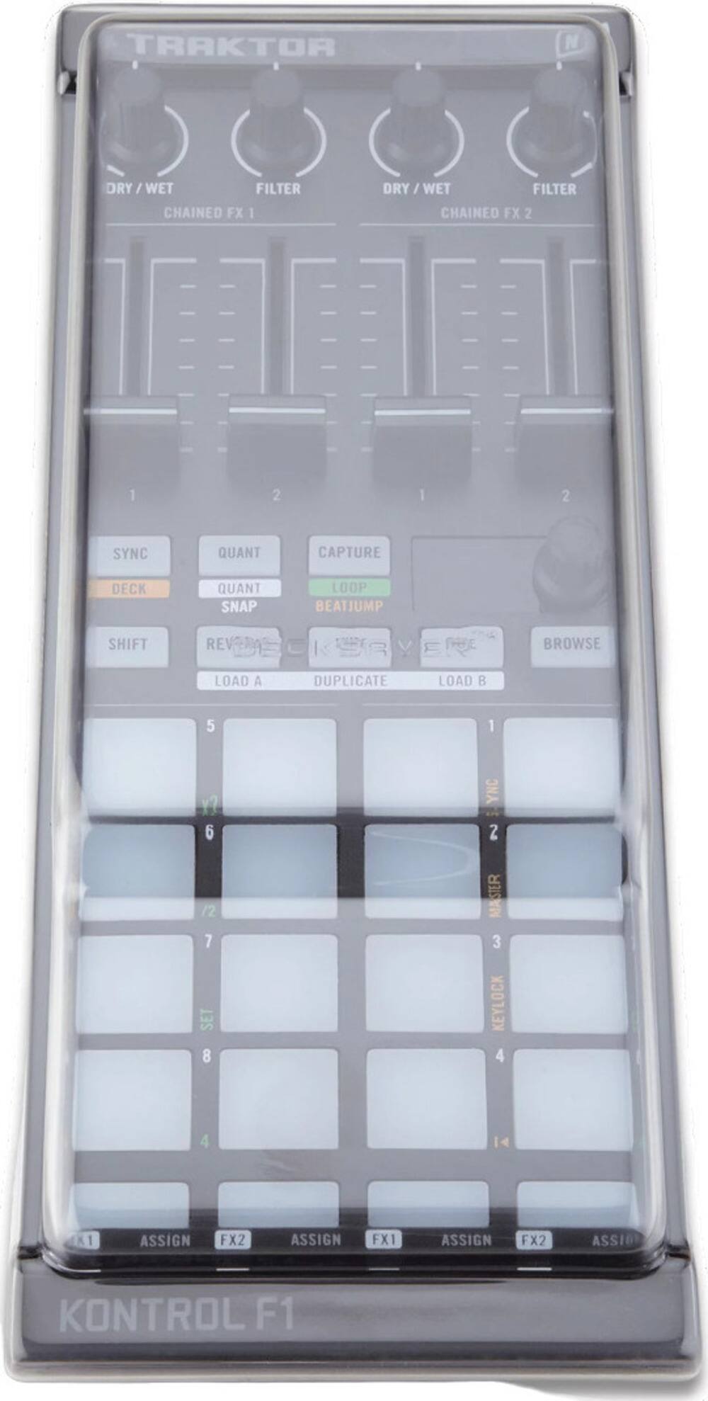 TRAKTOR

DRY/WET FILTER CHAINED FX 1
DRY/WET FILTER CHAINED FX 2

1 2
1 2

SYNC QUANT CAPTURE
DECK QUANT SNAP LOOP BEATJUMP SHIFT
REV360 BROWSE LOAD A DUPLICATE LOAD B

5 1 1? 6 YNC 2 12 7 SET 8 MASTER

3 KEYLOCK 4

14

ASSIGN FX2 ASSIGN FX1 ASSIGN FX2

KONTROL F1