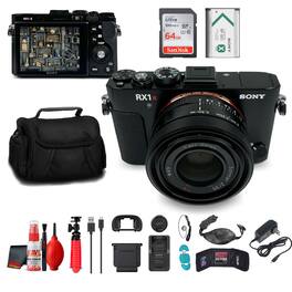 Sony - RX1R II Compact Digital Camera Bundle + 64GB Card + Case + Tripod + Strap + Cleaning Kit + More
