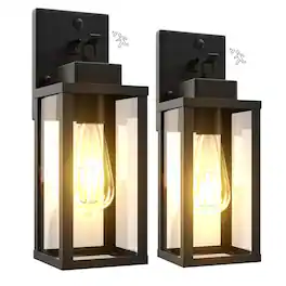 VEGA AUTOMOTIVE - Motion Sensor Dawn To Dusk Outdoor Light Fixture Anti rust Exterior Wall Lighting Waterproof Lantern For - 2 Pack