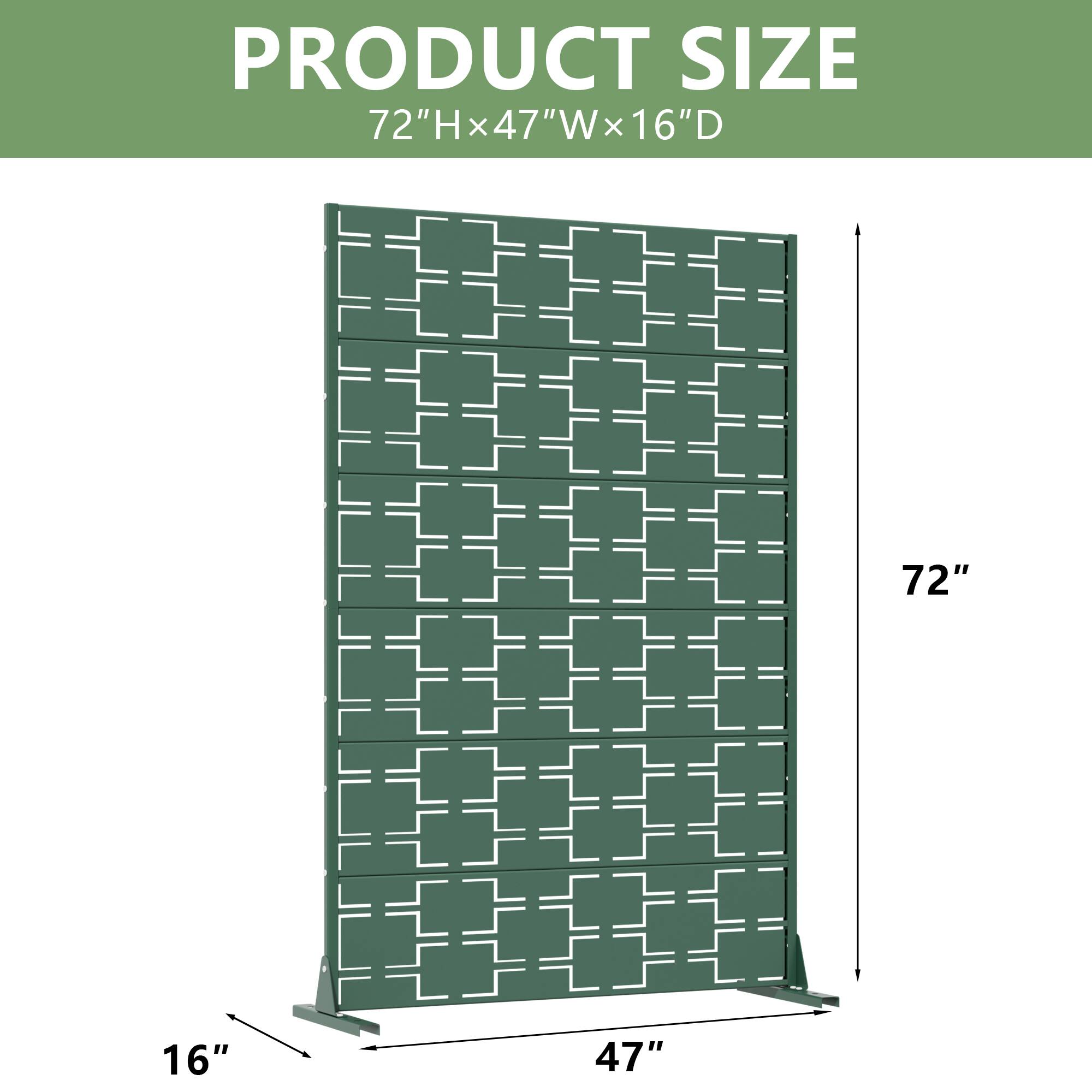 PRODUCT SIZE  
72"H x 47"W x 16"D