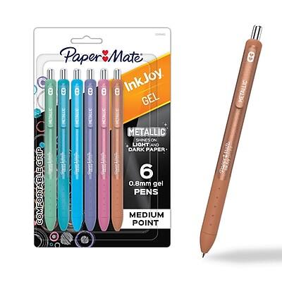 Paper Mate InkJoy GEL  
METALLIC  
SHINES ON LIGHT AND DARK PAPER  
COMFORTABLE GRIP  
6 0.8mm gel PENS  
MEDIUM POINT