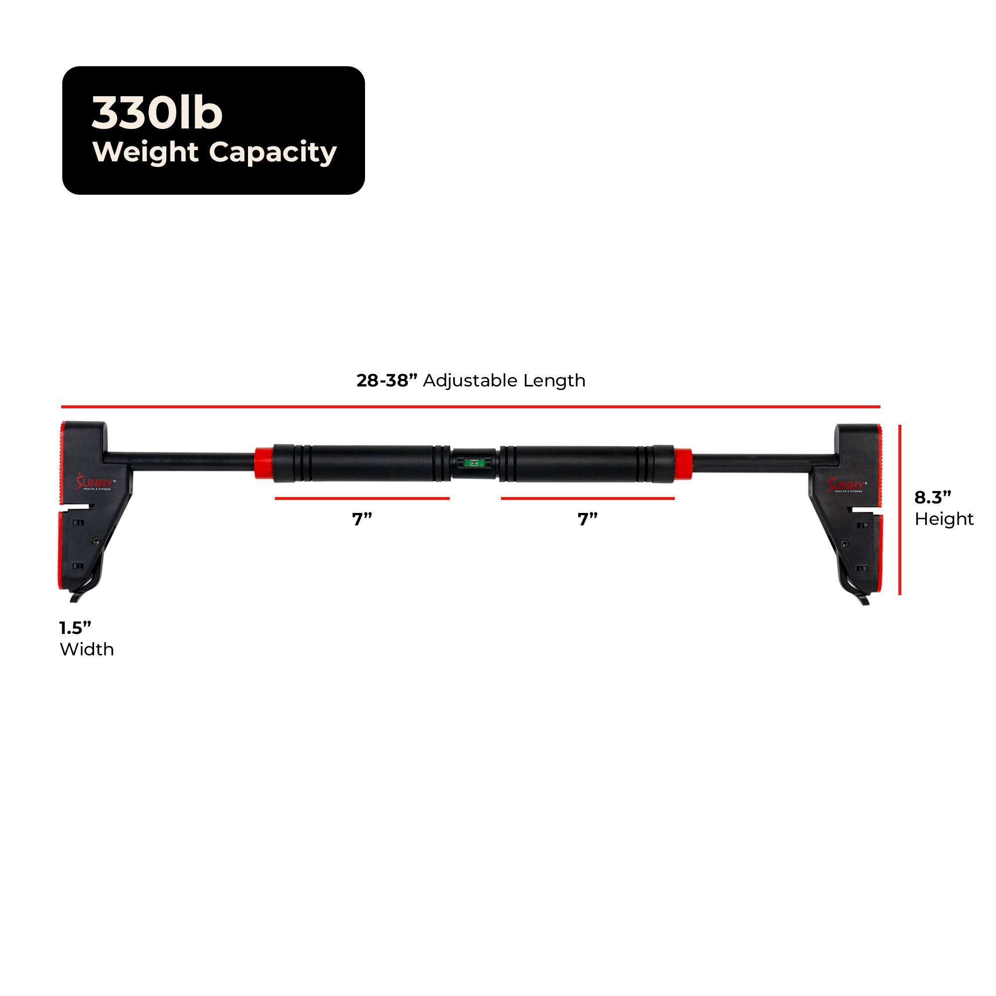 330lb Weight Capacity

28-38" Adjustable Length

1.5" Width

7" Height

8.3" Height